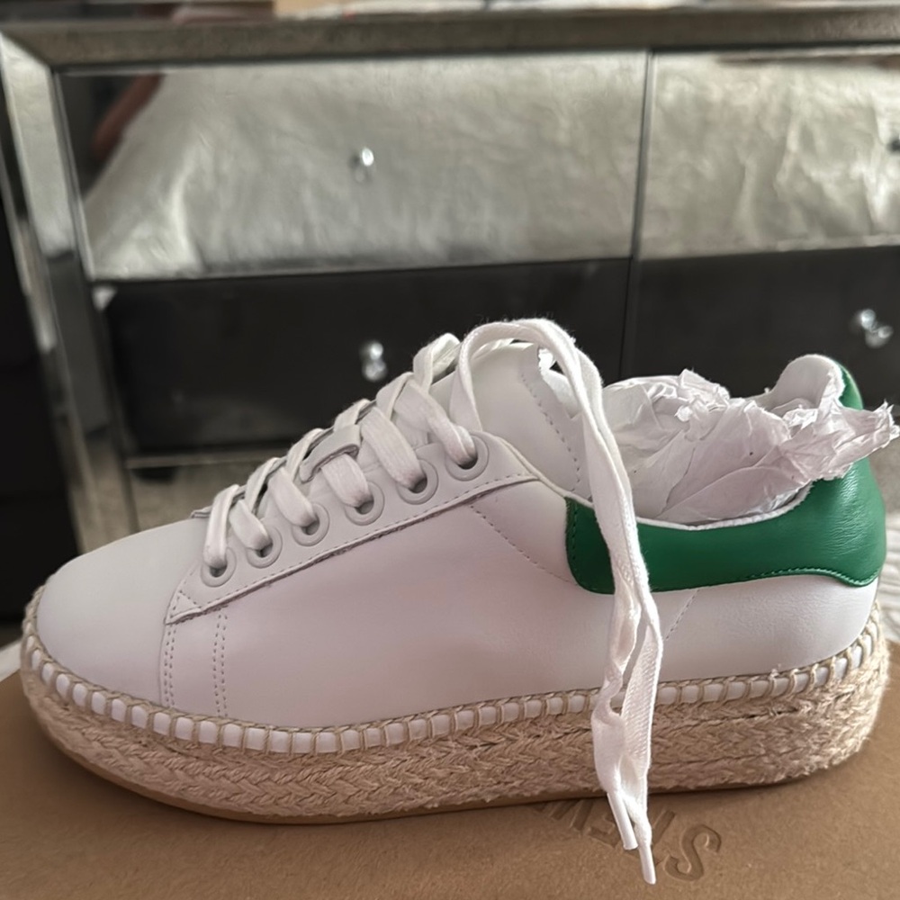 White and Green Women's Sneaker
